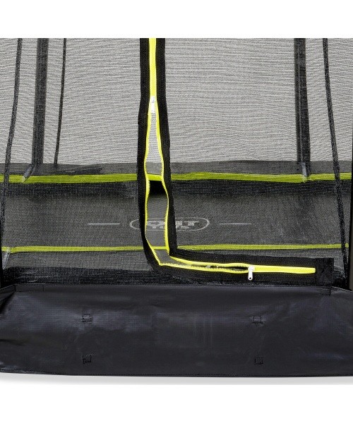 EXIT Silhouette ground trampoline ø244cm with safety net - black Outdoor Round Coil spring Sunken trampoline