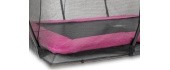 EXIT Silhouette ground trampoline 214x305cm with safety net - pink Outdoor Rectangular Coil spring Sunken trampoline