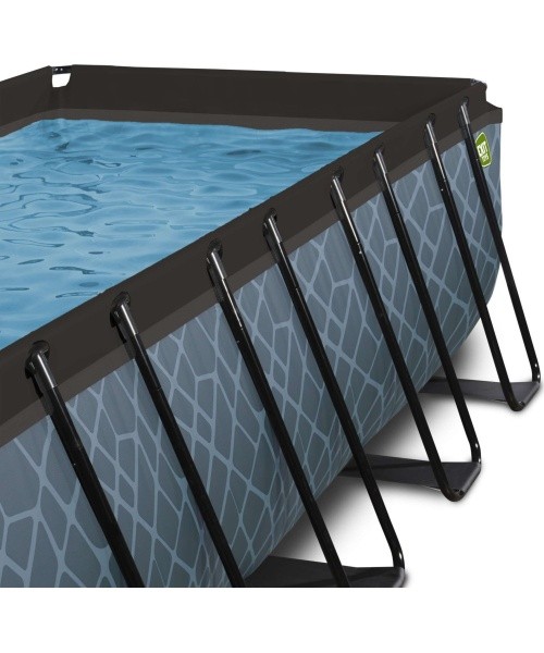 EXIT Stone pool 400x200x100cm with filter pump - grey