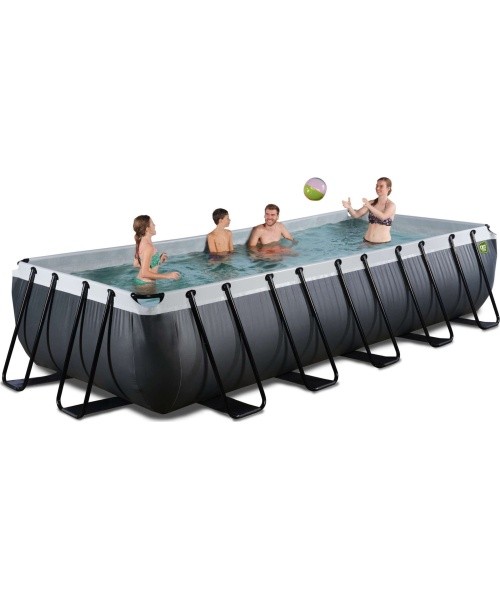 EXIT Black Leather pool 540x250x100cm with filter pump - black