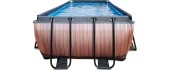 EXIT puidust bassein 540x250x122 cm liivafiltri pumbaga, pruun