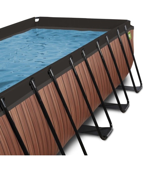 EXIT puidust bassein 540x250x122 cm liivafiltri pumbaga, pruun