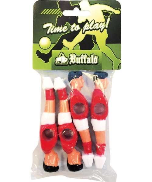 Soccer Table Soccer Men Buffalo, Red / White, 13 mm, 4 pcs