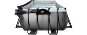 EXIT Black Leather pool 540x250x100cm with sand filter pump and dome and heat pump - black