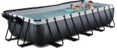 EXIT Black Leather pool 540x250x100cm with sand filter pump and dome and heat pump - black