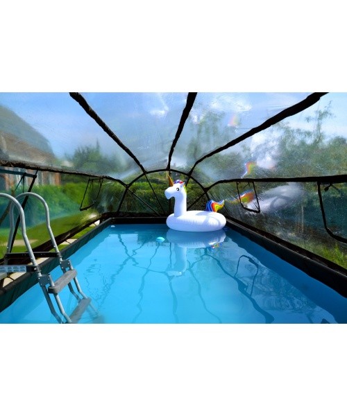 EXIT Black Leather pool 540x250x100cm with sand filter pump and dome and heat pump - black
