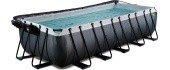 EXIT Black Leather pool 540x250x122cm with sand filter pump and dome and heat pump - black