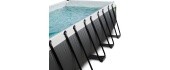 EXIT Black Leather pool 540x250x122cm with sand filter pump and dome and heat pump - black