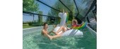 EXIT Black Leather pool 540x250x122cm with sand filter pump and dome and heat pump - black