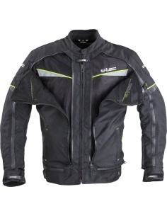 Meeste mootorratturi jope W-TEC Progair - Must-fluo