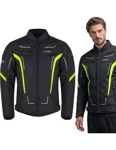 Men’s Summer Motorcycle Jacket W-TEC Mirelio - Black-Fluo