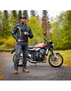 Men’s Summer Motorcycle Jacket W-TEC Mirelio - Black and grey