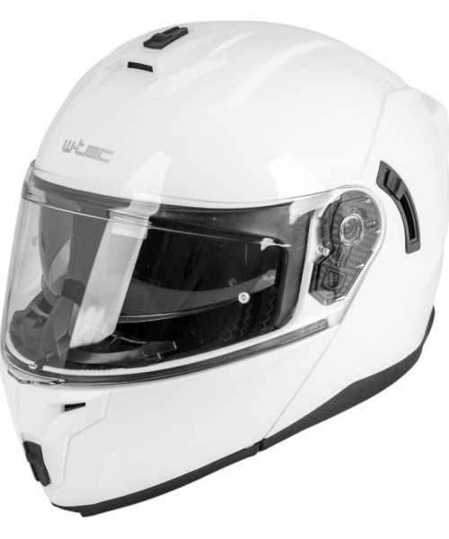Flip-Up Motorcycle Helmet W-TEC Benidor - White Glossy