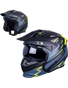 Modular Motorcycle Helmet W-TEC Badalone Graphic - Matně černá-žlutá