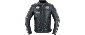 W-TEC Makso Men's Leather Jacket - Black with Patches