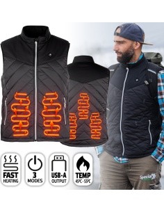 Meeste soojendusega vest inSPORTline WARMhim - Must