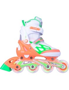 Worker Nubila adjustable roller skates with light-up wheels - Orange-Green-White