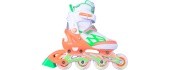 Worker Nubila adjustable roller skates with light-up wheels - Orange-Green-White