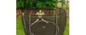 EXIT Dynamic ground level trampoline ø366cm with safety net - black