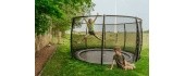 EXIT Dynamic ground level trampoline ø366cm with safety net - black