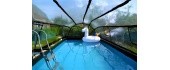 EXIT Wood pool 540x250x100cm with dome and sand filter and heat pump - brown