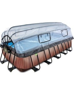 Bassein EXIT Wood 540x250x122 cm kupli, liivafiltri ja soojuspumbaga, pruun