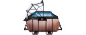 EXIT Wood pool 540x250x122cm with dome and sand filter and heat pump - brown