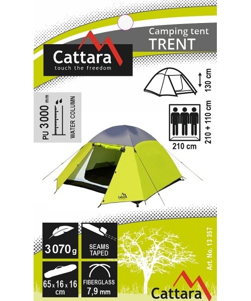 Double-Layered Tent Cattara Trent, 210x110x210cm, 3-Person