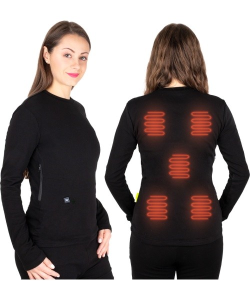Naiste soojendusega T-särk W-TEC Insulong Lady - Must