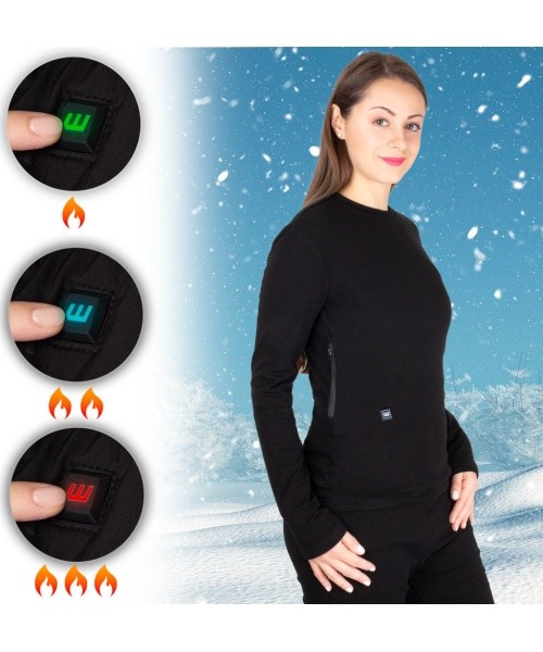 Naiste soojendusega T-särk W-TEC Insulong Lady - Must