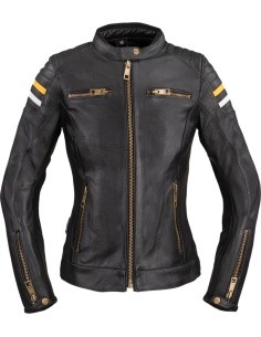 Naiste nahkne mootorratturi jope W-TEC Stripe Lady - Must
