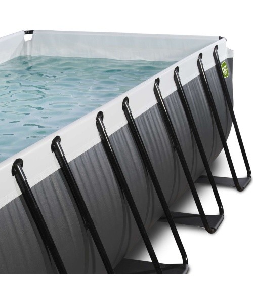 EXIT Black Leather bassein 400x200x100 cm filterpumbaga, must