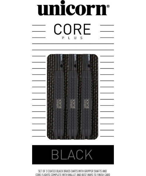 Noolemängu nooled Unicorn Core Plus Black Brass Soft S2, 3 tk