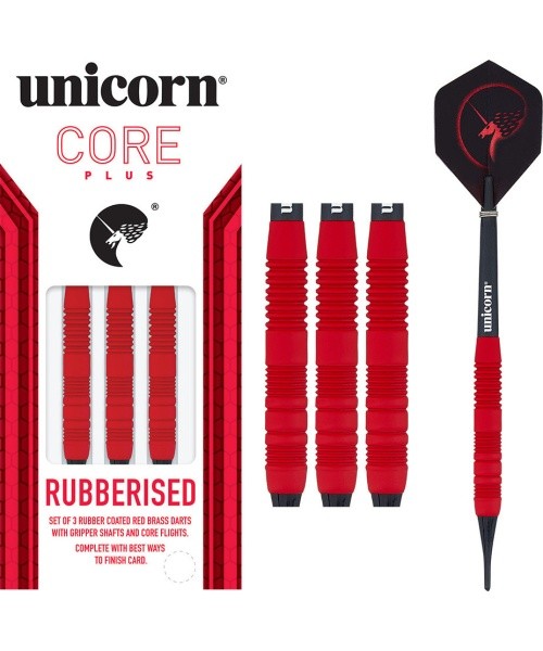 Noolemängu nooled Unicorn Core Plus Rubberized Brass Red, 3 tk