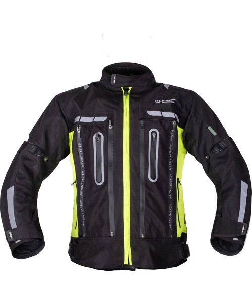 Motorcycle Jacket W-TEC Gelnair EVO - Black-Fluo