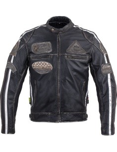 Men’s Leather Motorcycle Jacket W-TEC Sheawen Vintage - Black