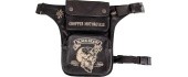 Motorcycle Thigh Bag W-TEC Black Heart Devil Skull Black Leather