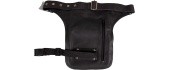 Motorcycle Thigh Bag W-TEC Black Heart Devil Skull Black Leather