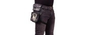Motorcycle Thigh Bag W-TEC Black Heart Devil Skull Black Leather
