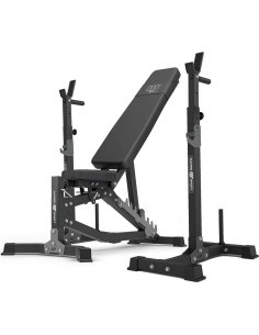 Set MS30_2.0 | Double-sided adjustable training bench + multilevel barbell racks (2 pieces) with assistance - Marbo Sport