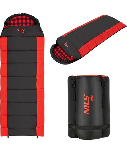 NC2003 BLACK-RED SLEEPING BAG NILS CAMP