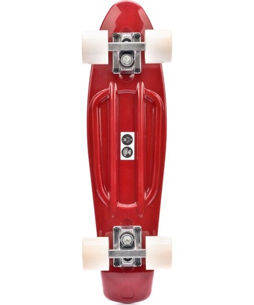 Plastic skateboard - Silver/white/nut