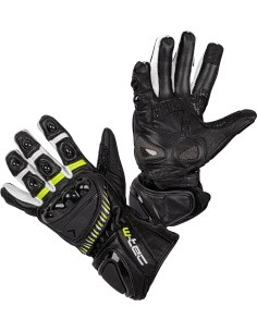 Motorcycle Gloves W-TEC Evolation - Black-White-Fluo