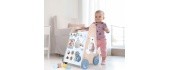 Wooden push walker educational stroller