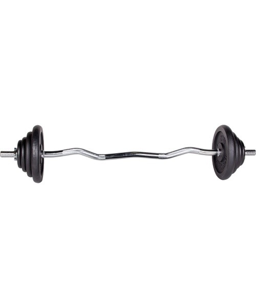 Plate-Loaded Barbell Set inSPORTline Castblack 120 cm/30 mm 45 kg