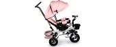 Kolmerattaline jalgratas ECOTOYS Pink Delux varjuga, pöörlev 360°