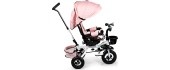 Kolmerattaline jalgratas ECOTOYS Pink Delux varjuga, pöörlev 360°