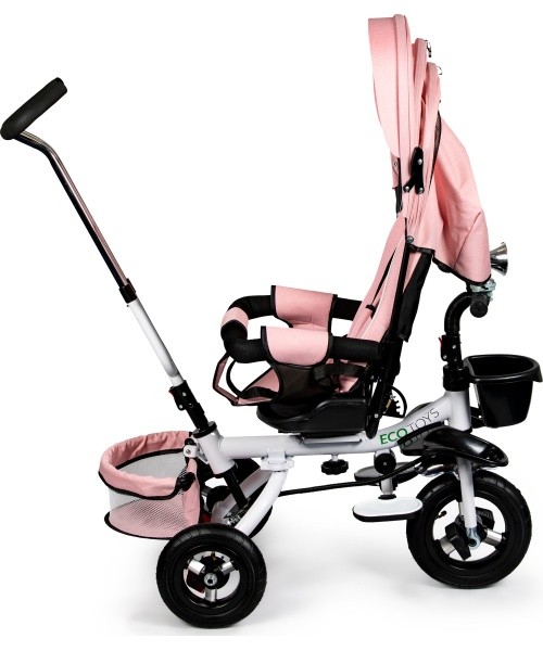 Kolmerattaline jalgratas ECOTOYS Pink Delux varjuga, pöörlev 360°