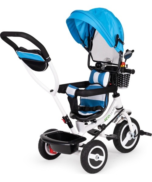 360 ° rotary tricycle with folding roof Ecotoys Grey
