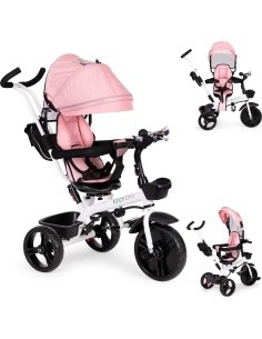 Kolmratas pöörleva 360° istmega, roosa ECOTOYS